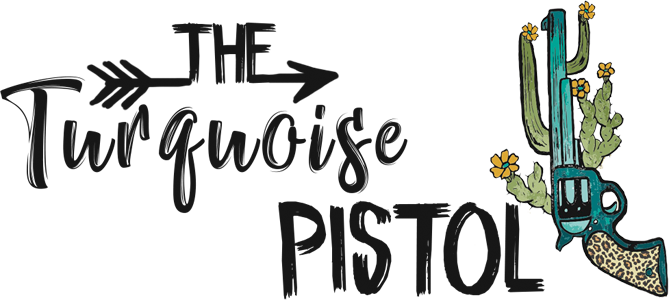 The Turquoise Pistol - Turquoise Pistol Boutique (671x300), Png Download