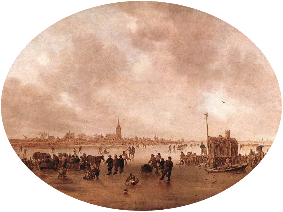 Goyen 1643 Winter On The River - Jan Van Goyen Kunstdruck: Winter Am Fluss. Kunstkopie.de (959x721), Png Download