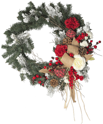 20" Country Winter Wreath - Connells Maple Lee Flowers & Gifts (500x611), Png Download