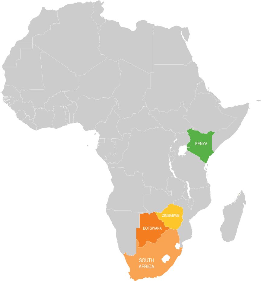 Ecotraining-map - Kenya Highlighted In Africa (1000x1000), Png Download