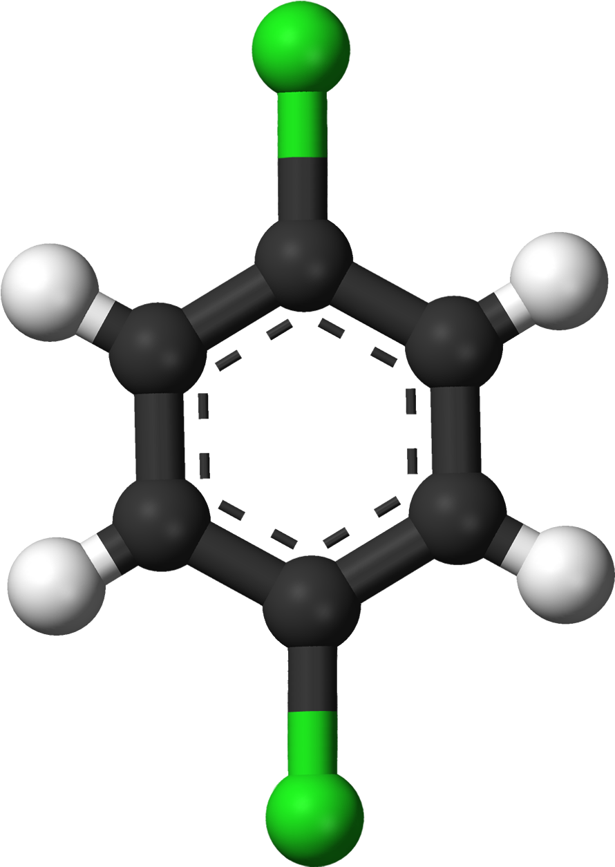 P Dichlorobenzene 3d Balls - Benzoic Acid (989x1419), Png Download