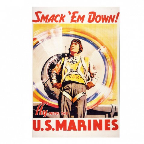 "smack 'em Down" Poster - Us Marines Vintage Posters (477x477), Png Download