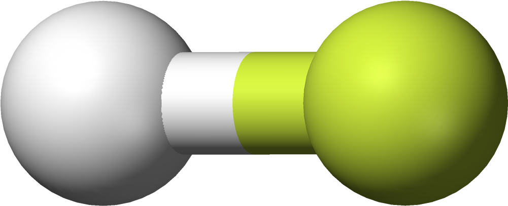 Hydrogen Fluoride 3d Balls - Hydrogen Fluoride (1100x506), Png Download
