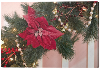 Cuadro En Lienzo Guirnalda De La Navidad En La Escalera - Christmas Ornament (400x400), Png Download