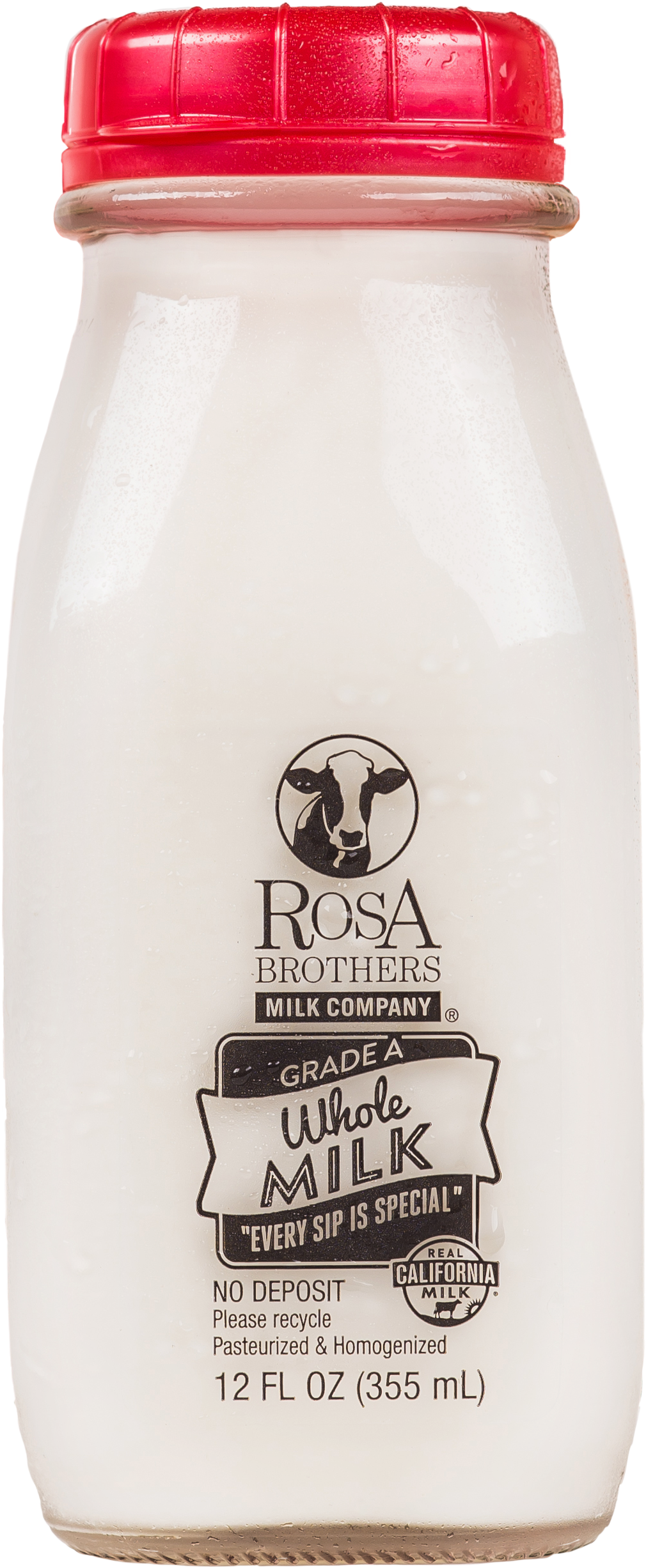 Whole Milk, Vitamin D3 - Rosa Brothers Half + Half - 1 Pt (1240x2631), Png Download