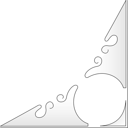 Vector Drawing Of Flourish Lower Right Corner Public - Drawing (500x500), Png Download