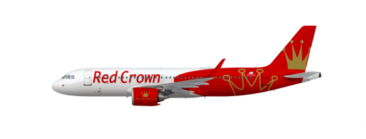 Red Crown Airbus A320neo - Airline (640x241), Png Download