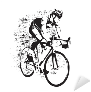 Road Cyclist On His Bike, Abstract Grungy Vector Silhouette - Cycling France Silhouette (400x400), Png Download