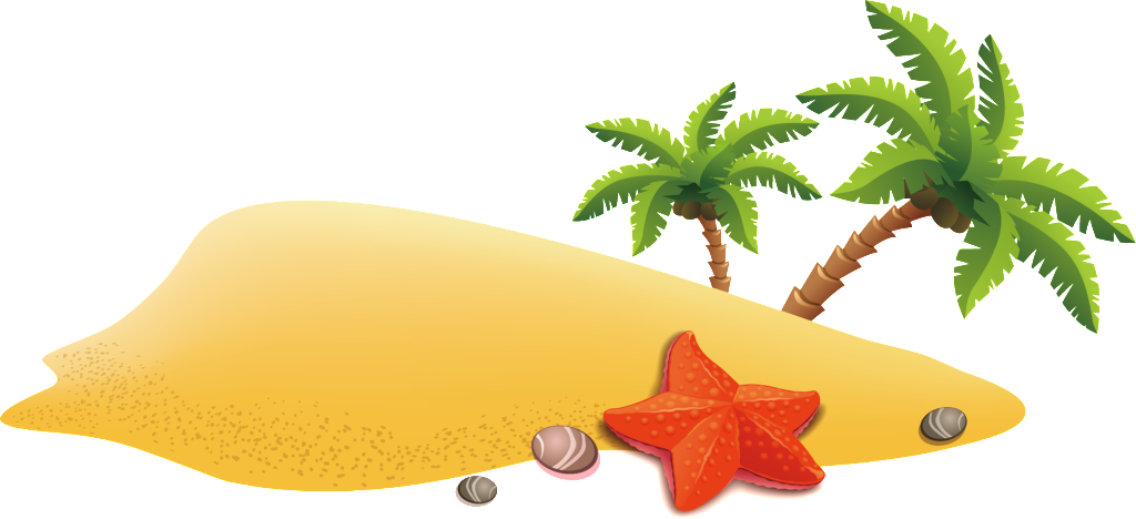 Golden Beach Decoration Vector - Wooden Beach Signs Vector (1024x468), Png Download
