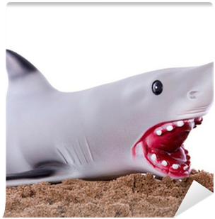 An Extramarital Grey Shark On The Beach Sand With A - Beach (400x400), Png Download