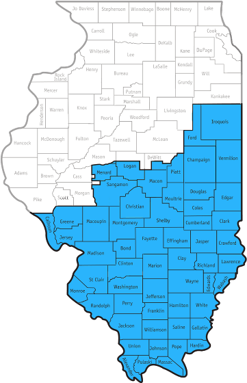 Your Library Card Works At Any Library In The Illinois - Illinois Heartland Library System Map (400x559), Png Download