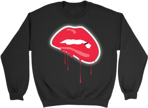 Bloody Lips Sweatshirt - College Dropout Crew Neck (480x480), Png Download