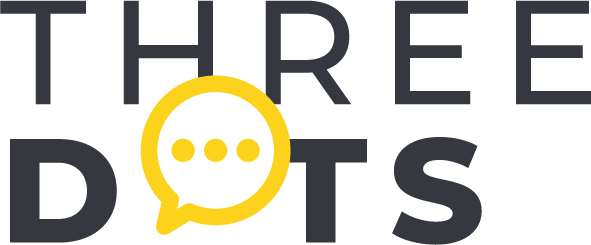 Three Dots Logo Purpleyellow (591x245), Png Download