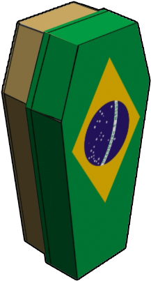 Brazil Flag Design - Casket With Brazil Flag (284x482), Png Download