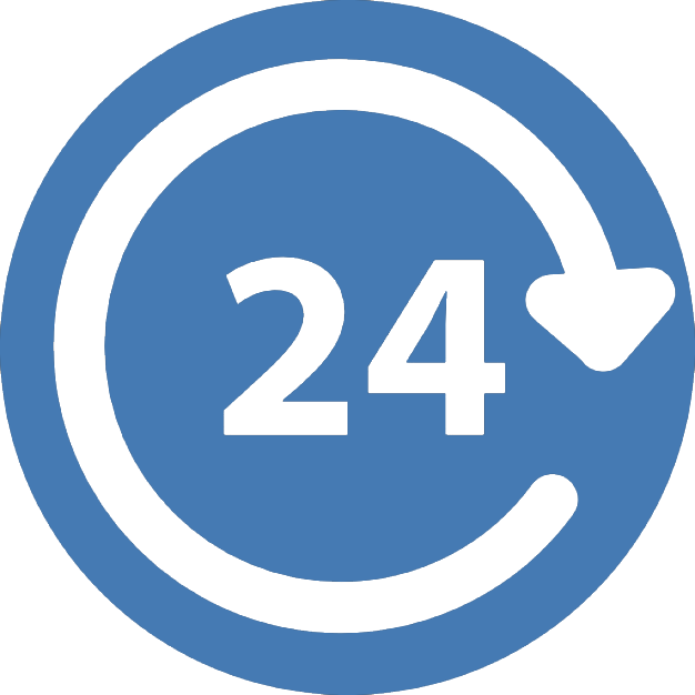 24 Hours Service Ios 7 Interface Symbol 318 - 24 Hour Free Icon (626x626), Png Download