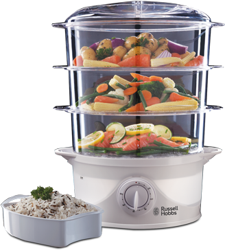 Russell Hobbs Ie 3 Tier Food Steamer - Russell Hobbs 3 Tier Food Steamer | 21140 (348x410), Png Download