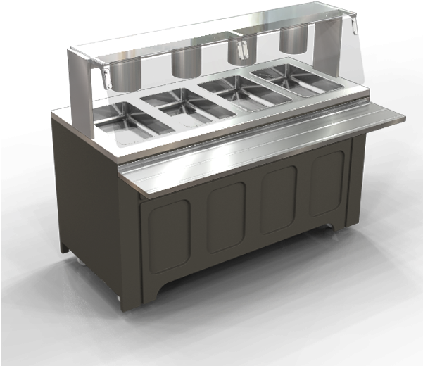 Hot Food Bar, Steam Table With 4 Dry Hot Wells, Nsf4, - Bar (600x600), Png Download