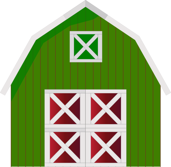 Green Barn Clip Art - Farmhouse Clipart (600x587), Png Download