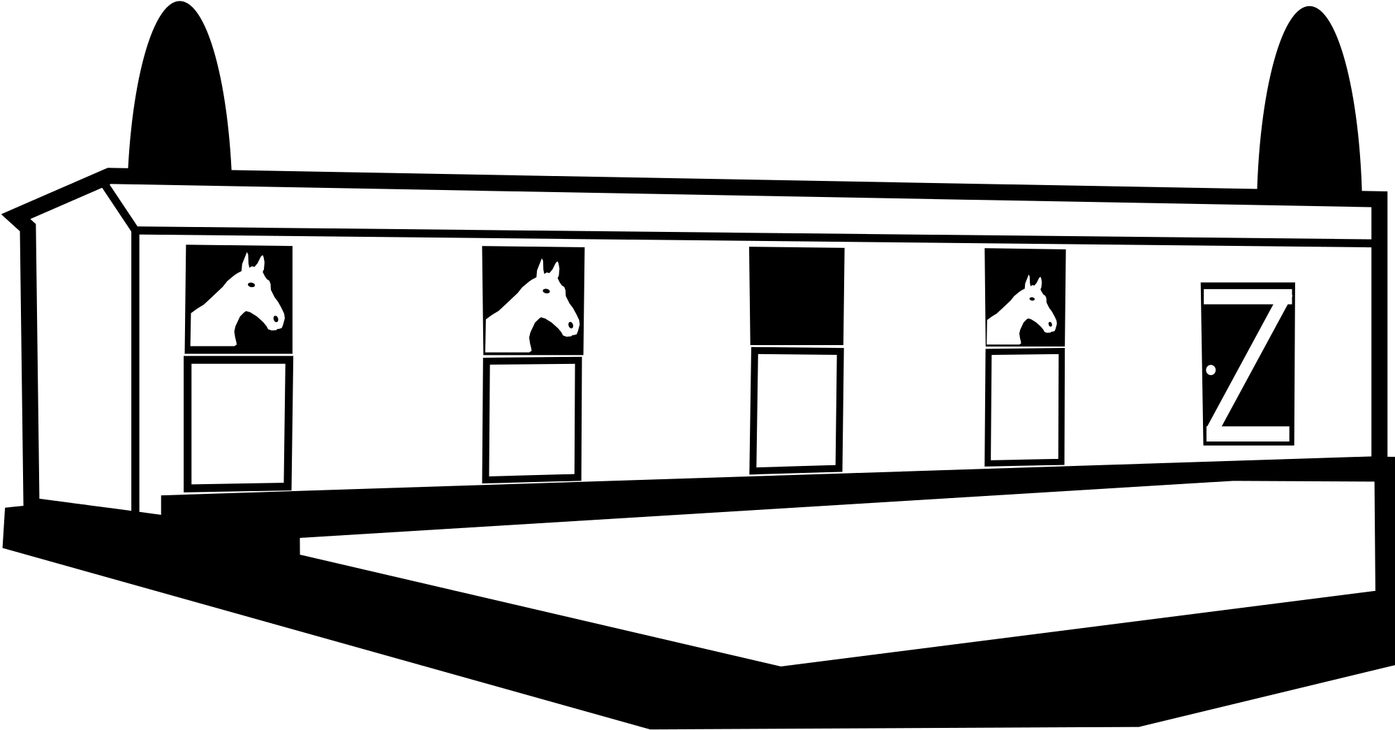 Barn Clipart Horse Stall - Horse Stables Clipart (2000x1080), Png Download