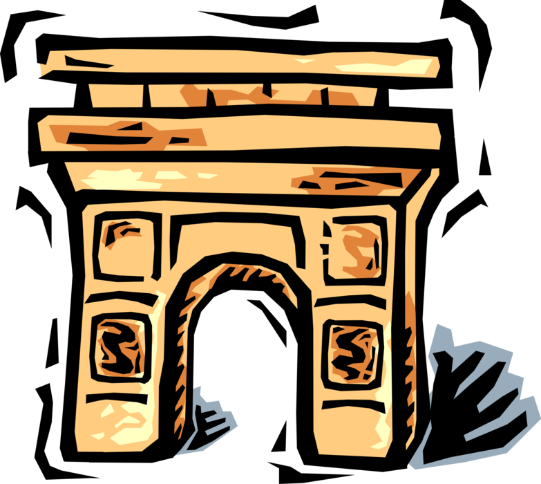 Vector Illustration Of Arc De Triomphe Triumphal Arch - Arc De Triomphe Clipart (783x700), Png Download