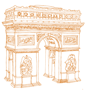 The Arc De Triomphe - Dibujo Arco Del Triunfo Paris Png (374x398), Png Download