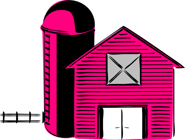 Barn Clipart Pink - Farm Clip Art (600x455), Png Download