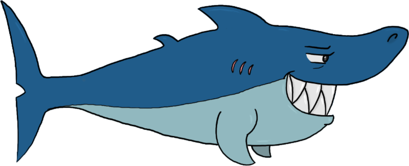 Enjoying A Beer With The Leprechaun - Cartoon Shark Without Background (800x326), Png Download