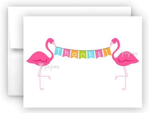 Pink Flamingo Thank You Cards Note Card Stationery - Thank You Flamingo (480x365), Png Download