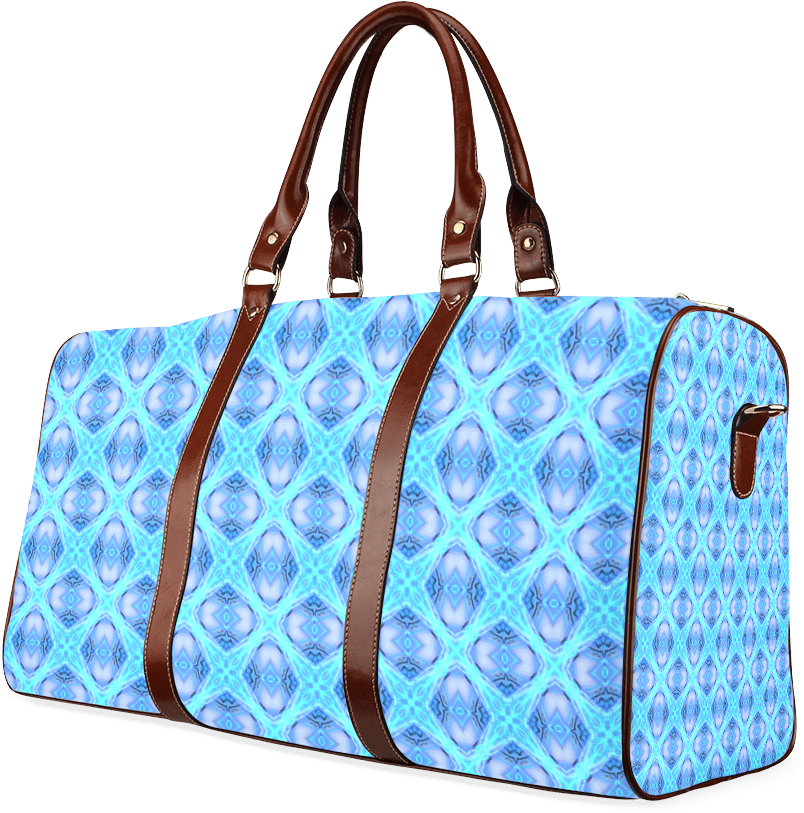 Abstract Circles Arches Lattice Aqua Blue Waterproof - Side Luggage Bag (1000x1000), Png Download
