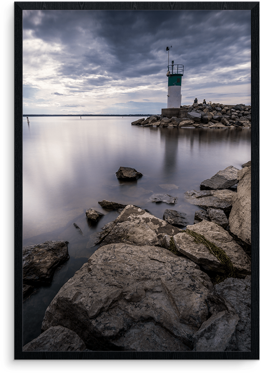Hazy Lighthouse At The Marina - Reflection (1400x1400), Png Download