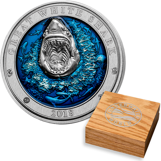Pure Silver Ultra-high Relief Coin - Coin Shark (570x570), Png Download