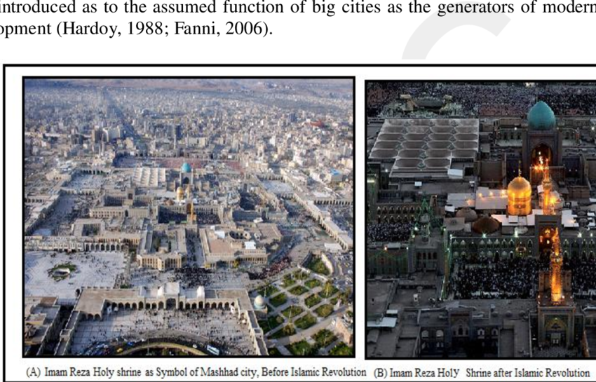 A View Of Imam Reza Holy Shrine As A Main Urban Symbol - Mashhad (850x545), Png Download