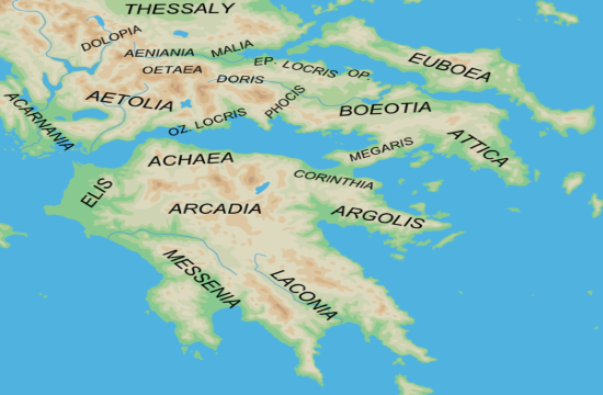 Greek Firefighters Find Looted Classical Antiquities - Ancient Greece Regions Peloponnesus (550x360), Png Download