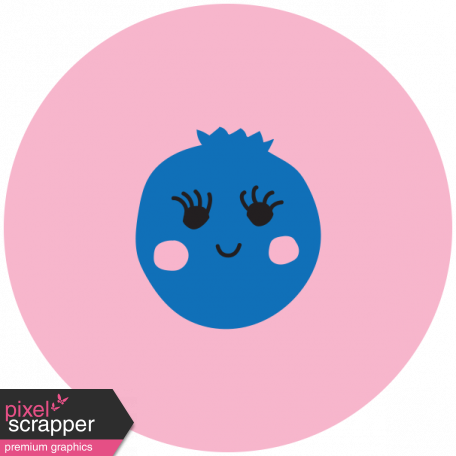 Cute Fruits Print Circle Blueberry - Digital Scrapbooking (456x456), Png Download