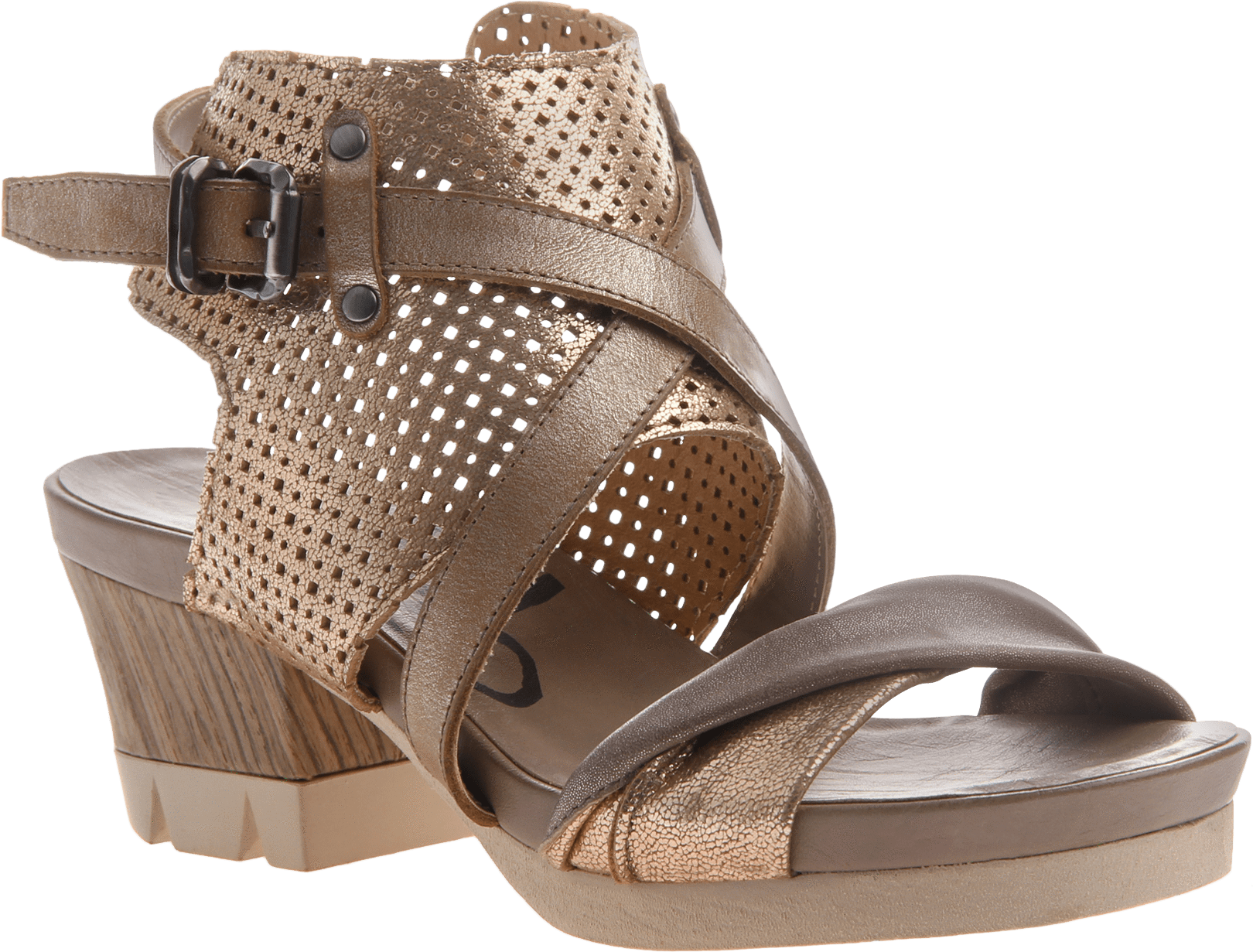 Take Off Block Heel Sandal In Gold - Slide Sandal (1782x1782), Png Download