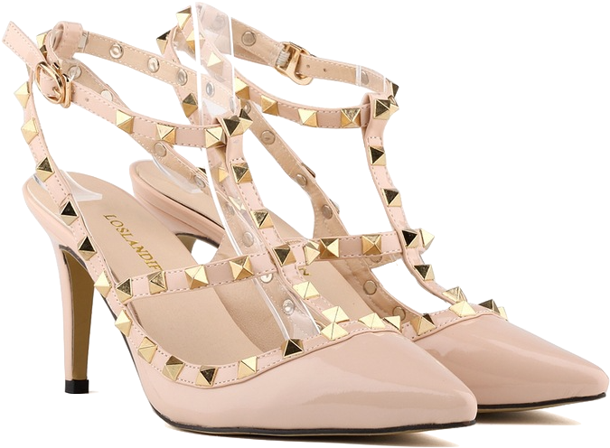Studded Closed Toe Pumps (700x700), Png Download