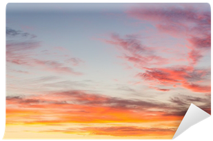 Dramatic Sunset Sky With Orange Colored Clouds - Sunset (400x400), Png Download