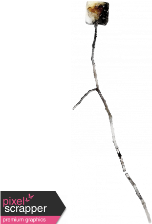 Camping Marshmallow On Stick - Twig (456x456), Png Download