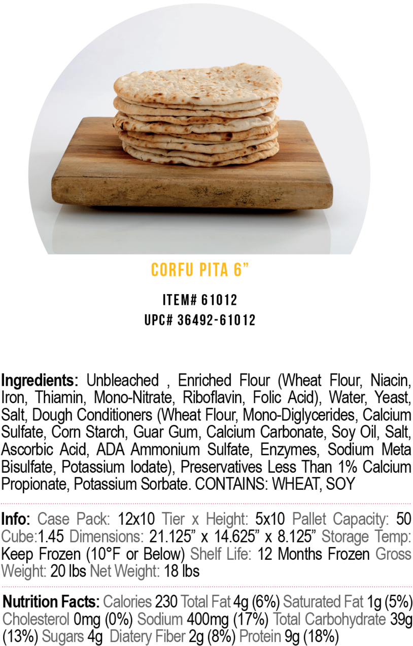 Corfu Pita Breads 6 In - Corfu Pita Bread Recipe (1000x1499), Png Download