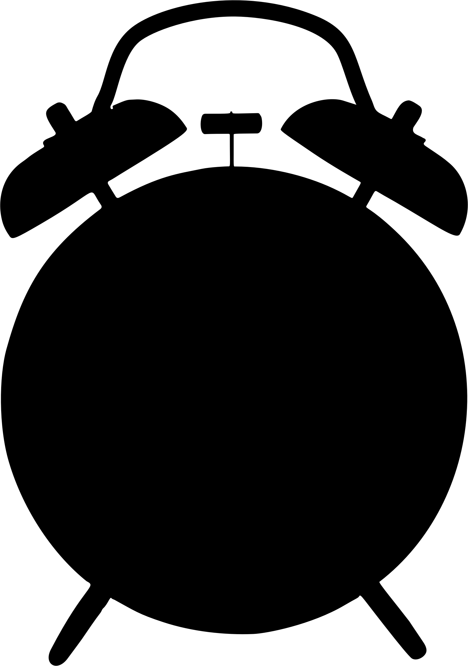 Png Black And White Clock Silhouette Big Image - Alarm Clock Silhouette (1618x2300), Png Download