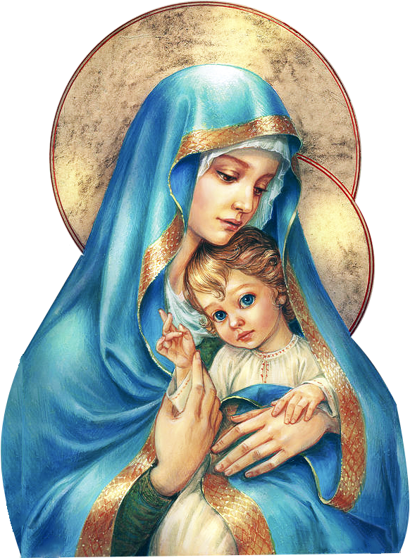 Mary Mother Of God Png Vector Black And White Stock - Mother Mary Png (588x792), Png Download