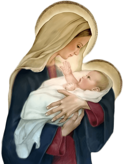 Christianity - Mother Mary With Jesus Png (452x563), Png Download