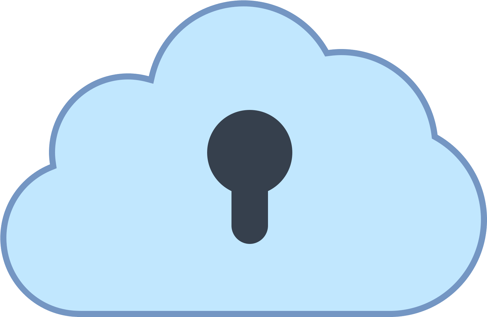 Secure Cloud Icon - Illustration (1600x1600), Png Download