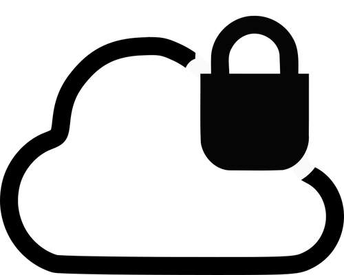Secure Cloud Public Domain Vectors - Cloud Clipart (500x400), Png Download