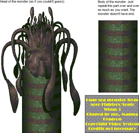 Huge Sea Monster - Sonic Wings 3 Boss (540x508), Png Download