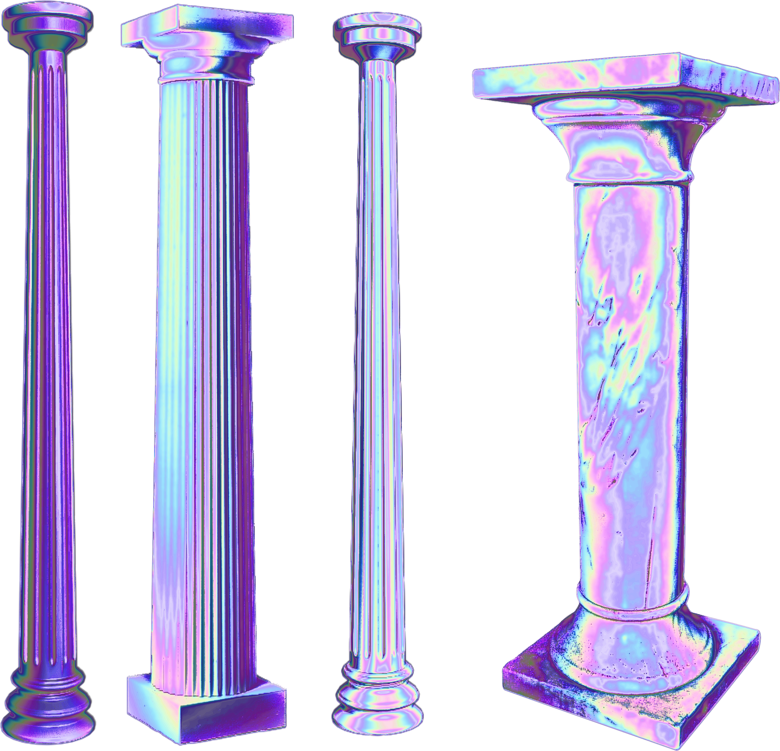 Columns Holo Greek Holographic - Holo Holo Charters (1024x1024), Png Download
