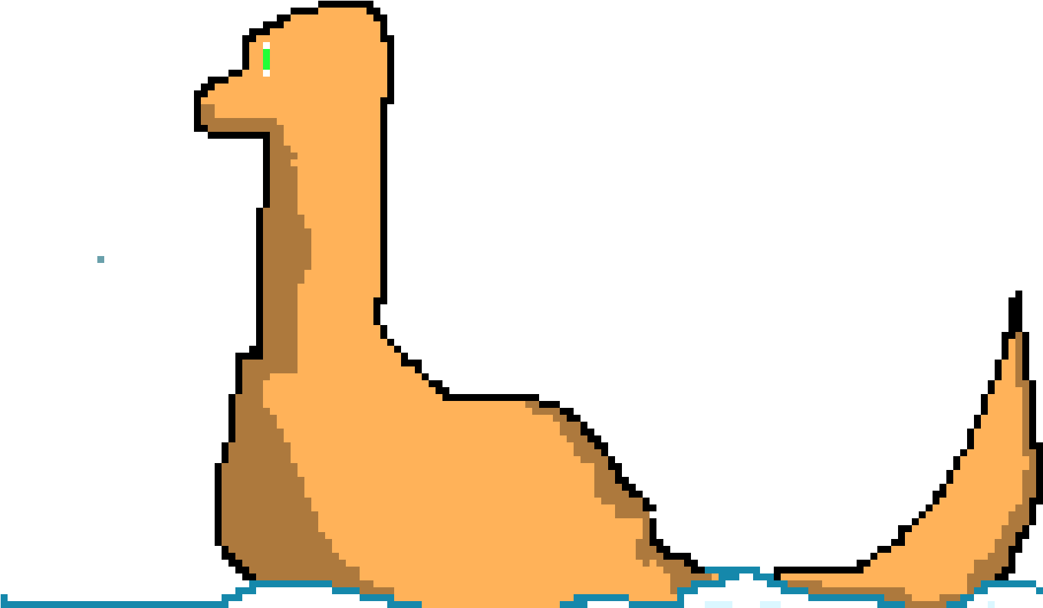 Cute Sea Monster - Pixel Art (1510x920), Png Download