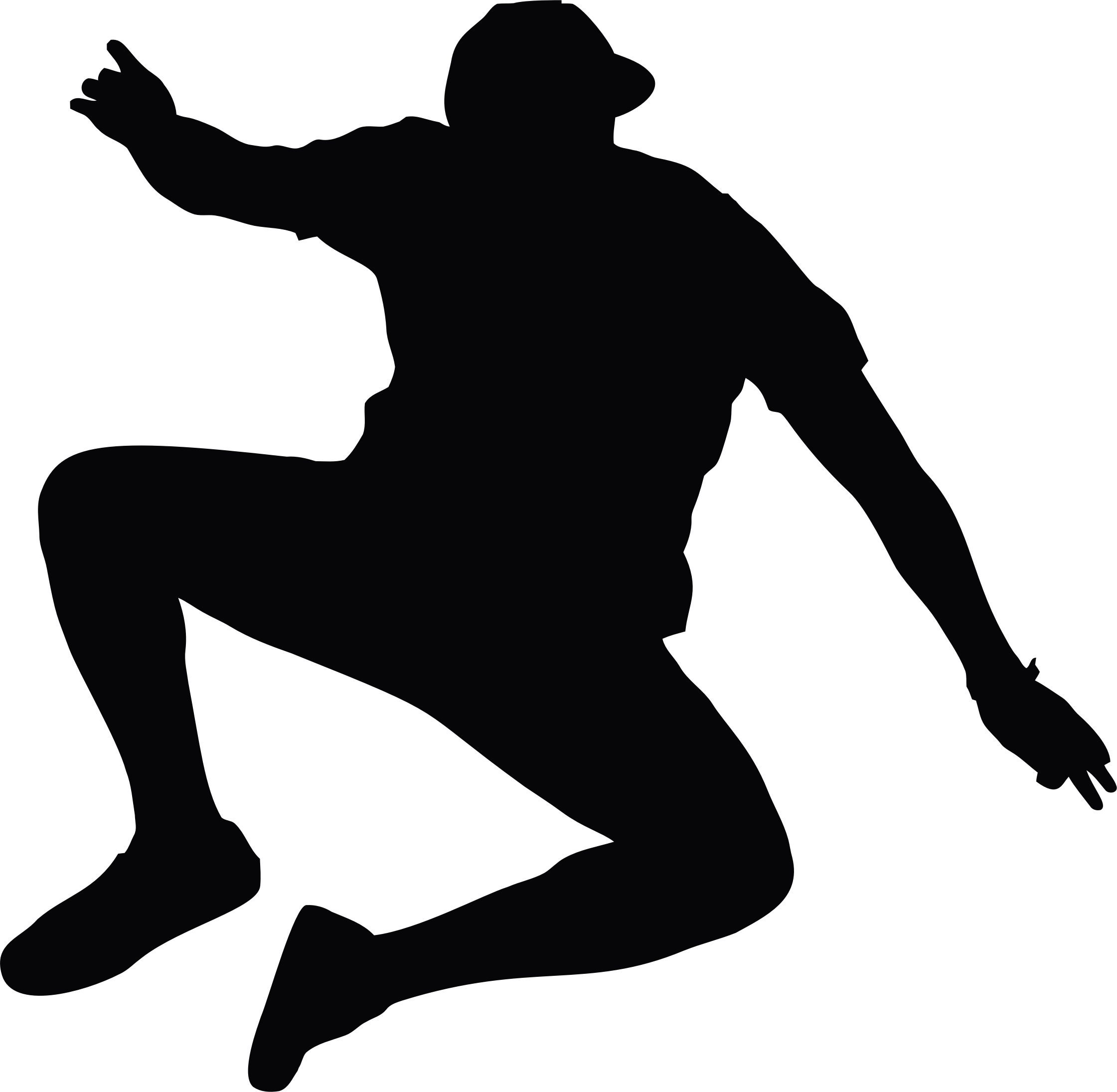 Jumping Man Silhouette Icons Png - Jumping Man Silhouette Png (2241x2190), Png Download