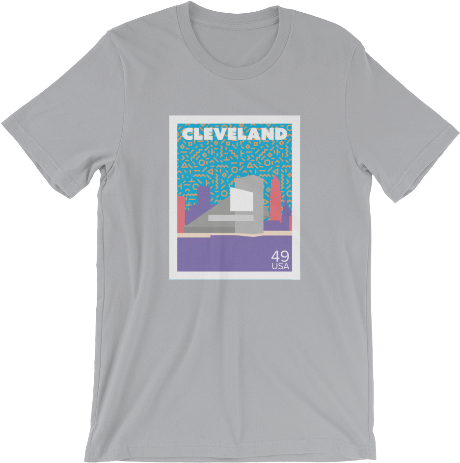 Neon Cleveland Postage Stamp Silver Tee - Personalized Shirt - Movie Buff Shirt - Trendy Shirt (1000x1000), Png Download