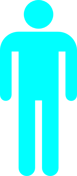 Man Silhouette Blue Svg Clip Arts 264 X 598 Px (264x598), Png Download